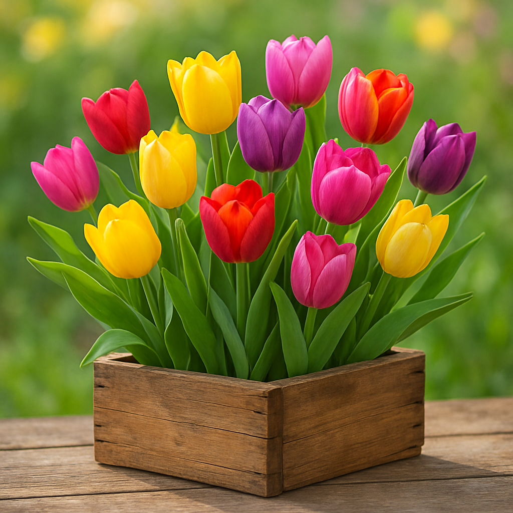 Vibrant tulip arrangement