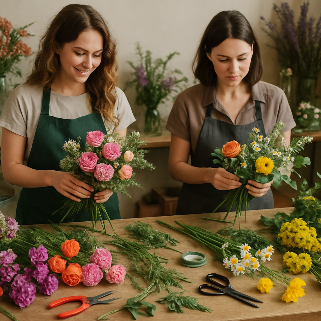 A floral arrangement workshop
